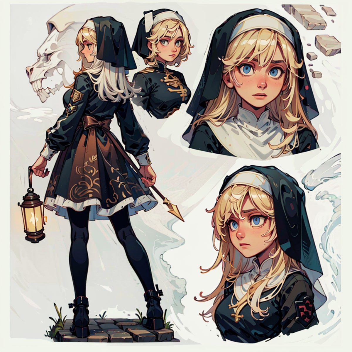 12581-3259555029-(CharacterSheet_1),1girl, nun, white long hair, blue eyes, big breast, lantern, (multiple views, full body, upper body, referenc.png